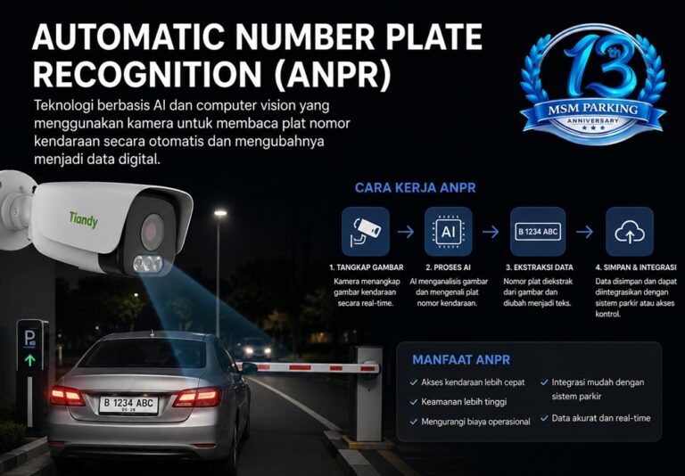 Automatic Number Plate Recognition (ANPR) adalah teknologi berbasis AI dan computer vision yang menggunakan kamera untuk membaca plat nomor kendaraan secara otomatis dan mengubahnya menjadi data digital