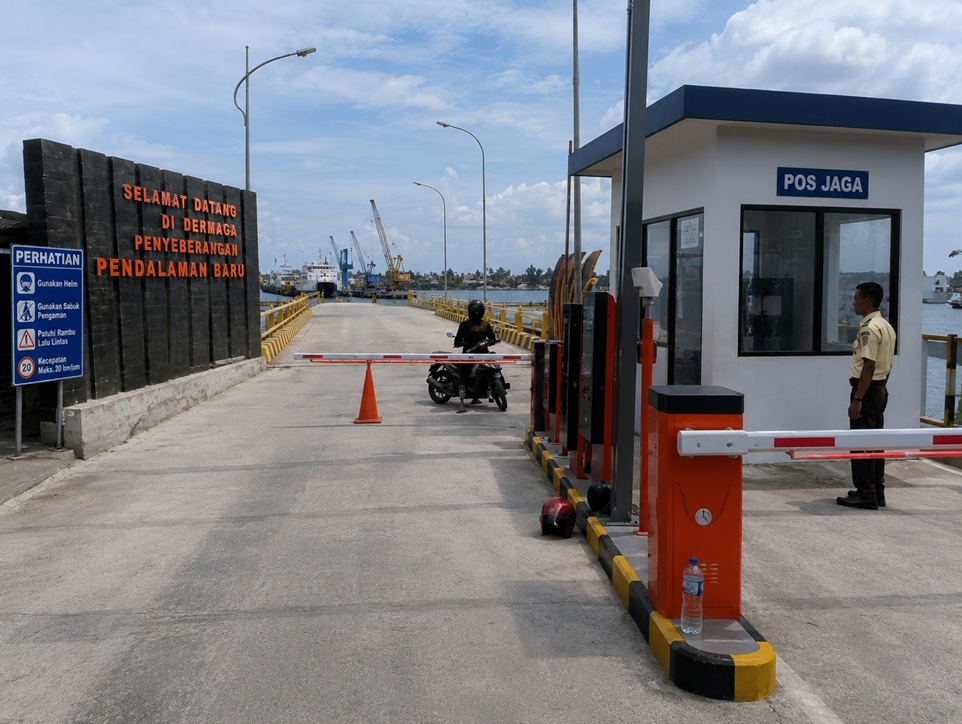 Palang Parkir tap and go pelabuhan