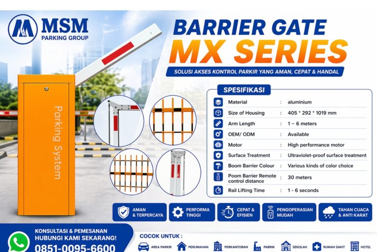 Barrier Gate MX Series: Solusi Palang Parkir Kecepatan Tinggi & Tahan Cuaca - MSM Parking Group