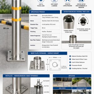 Bollard Taman atau Bollard Trotoar