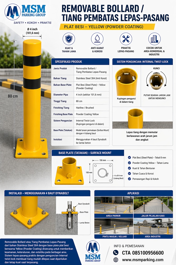 Spesifikasi & Harga Bollard Twist Lock (Removable)