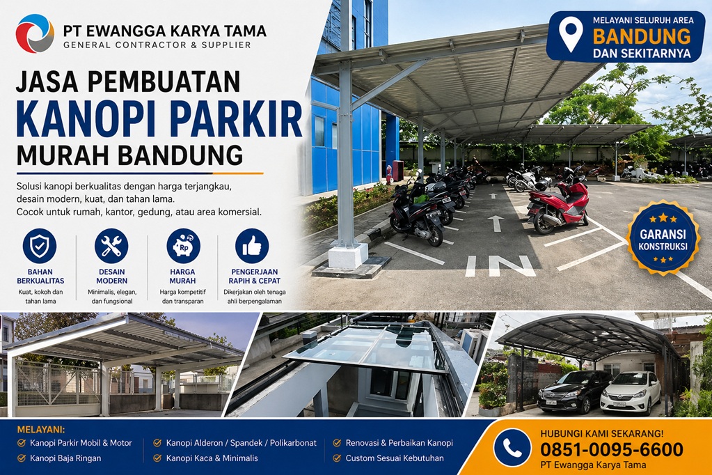 Jasa Pembuatan Kanopi Parkir Bandung: Solusi Sejuk & Awet untuk Kendaraan Anda