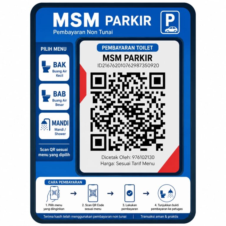 MSM Smart Toilet Payment 5 Inch – Online Only Solusi Toilet Berbayar Modern dengan QRIS dan Monitoring Cloud Real-Time.
