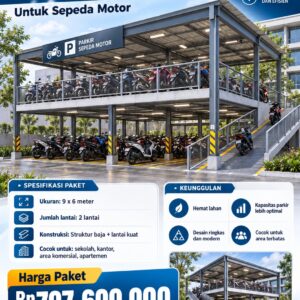jasa pembuatan lahan Parkir Double Decker Motor 2 Lantai Ukuran 9 × 6 Meter