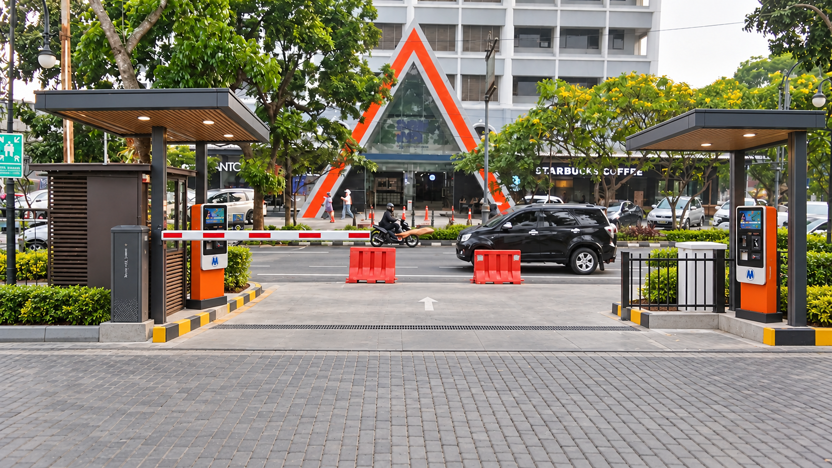 Paket Palang Parkir Terintegrasi Non Tunai 1 IN 1 OUT – Sistem Parkir Cashless QRIS